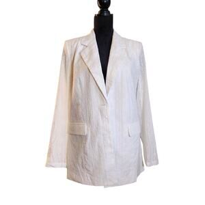 WEWOREWHAT NWT White Eyelet Blazer, Size Small